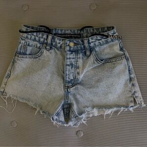 Alexander Wang light / acid wash jean shorts